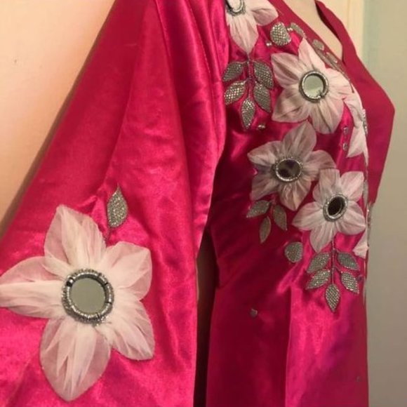 pink and white salwar set - Picture 6 of 7